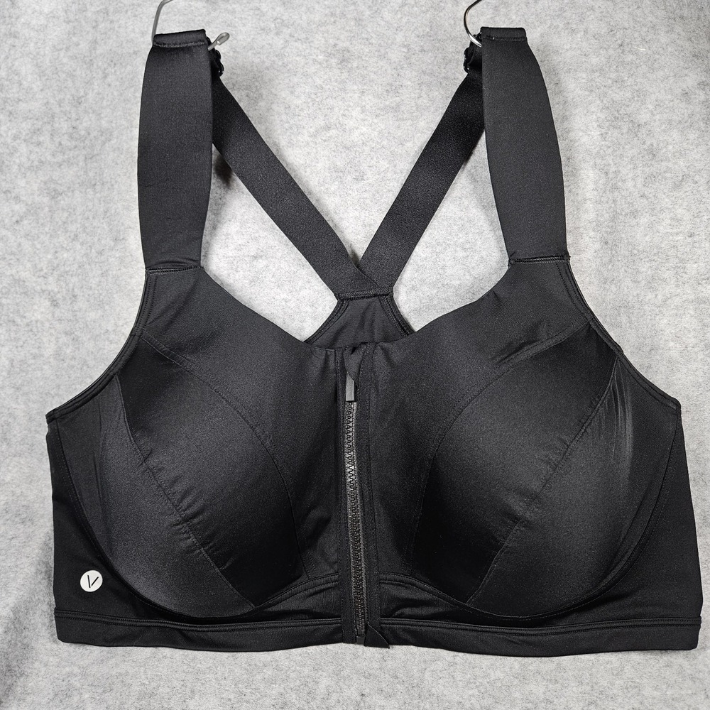 LIVI Lane Bryant Black Max Support Sports Bra High Impact Workout Sz 46F READ